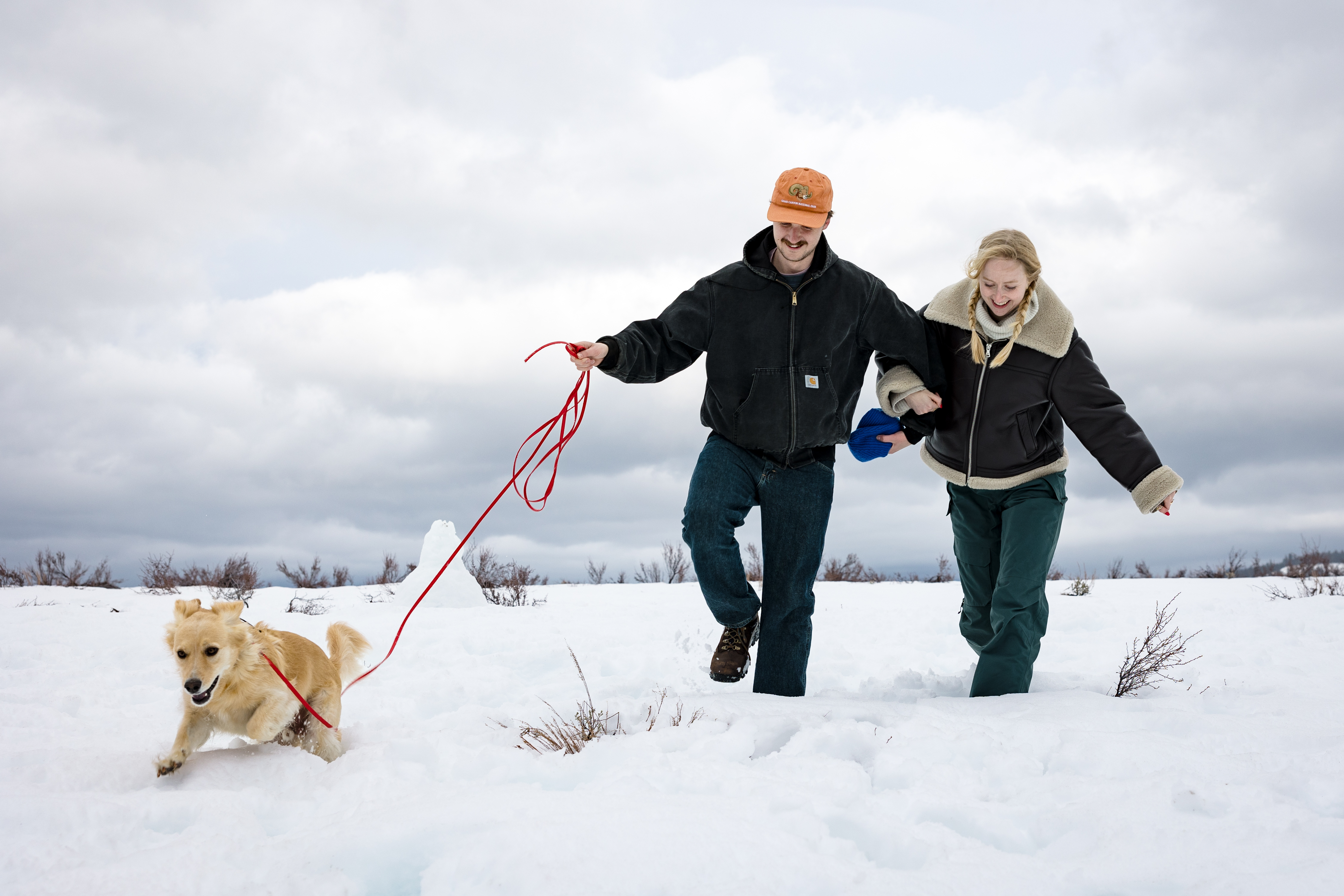 Jack, Lucia, and Lenny in the snow